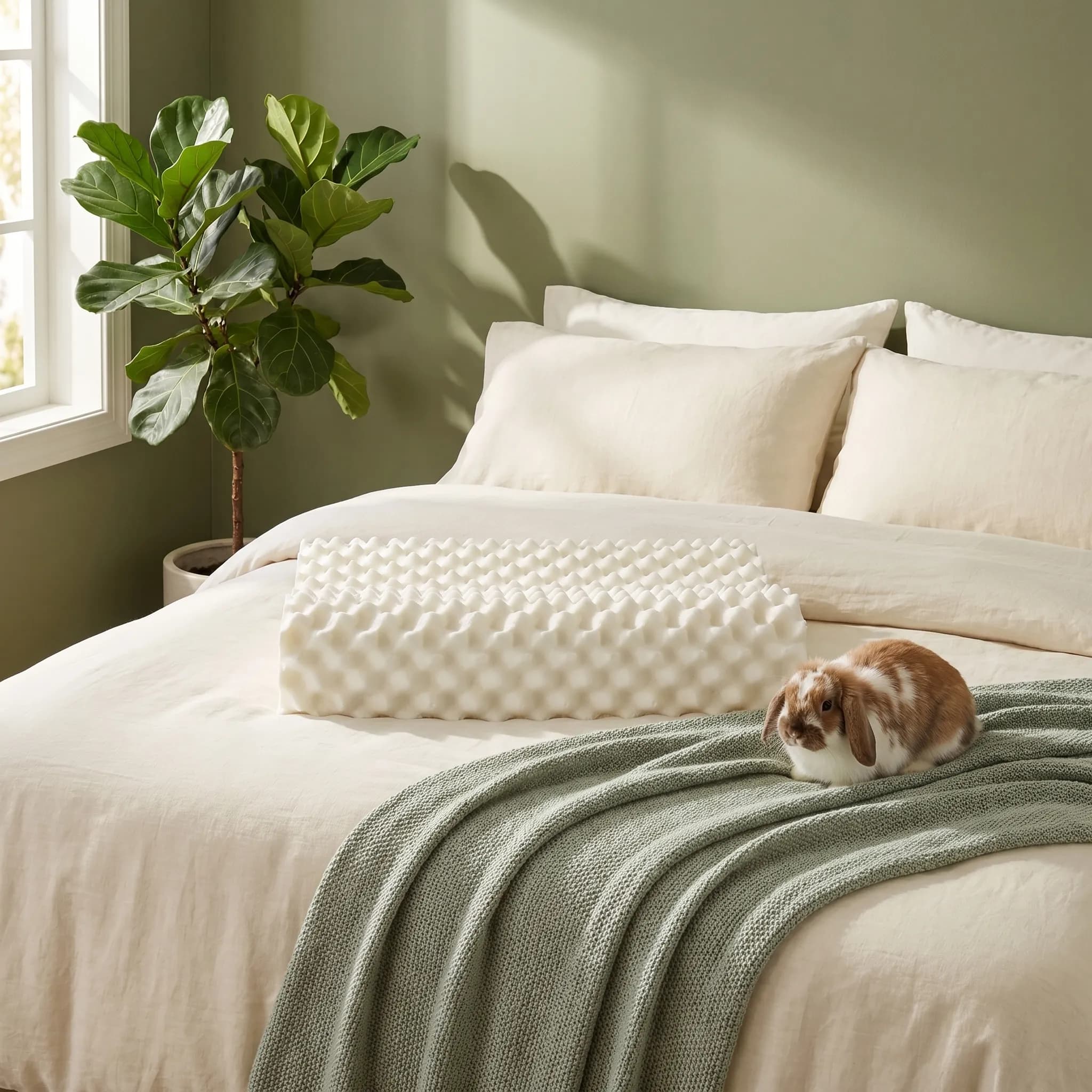 Wave Pillow in a real bedroom