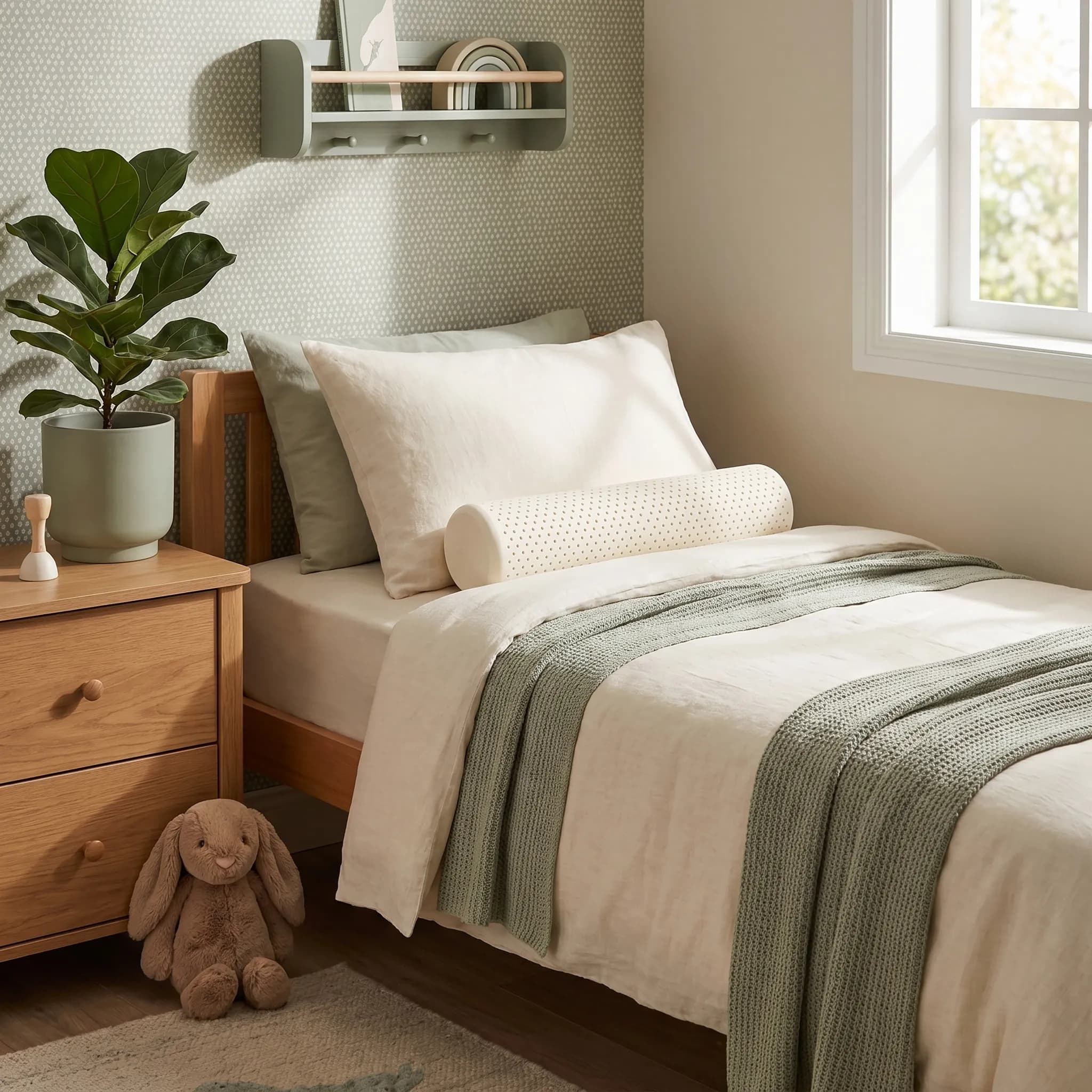 Kids Bolster Pillow in a real bedroom