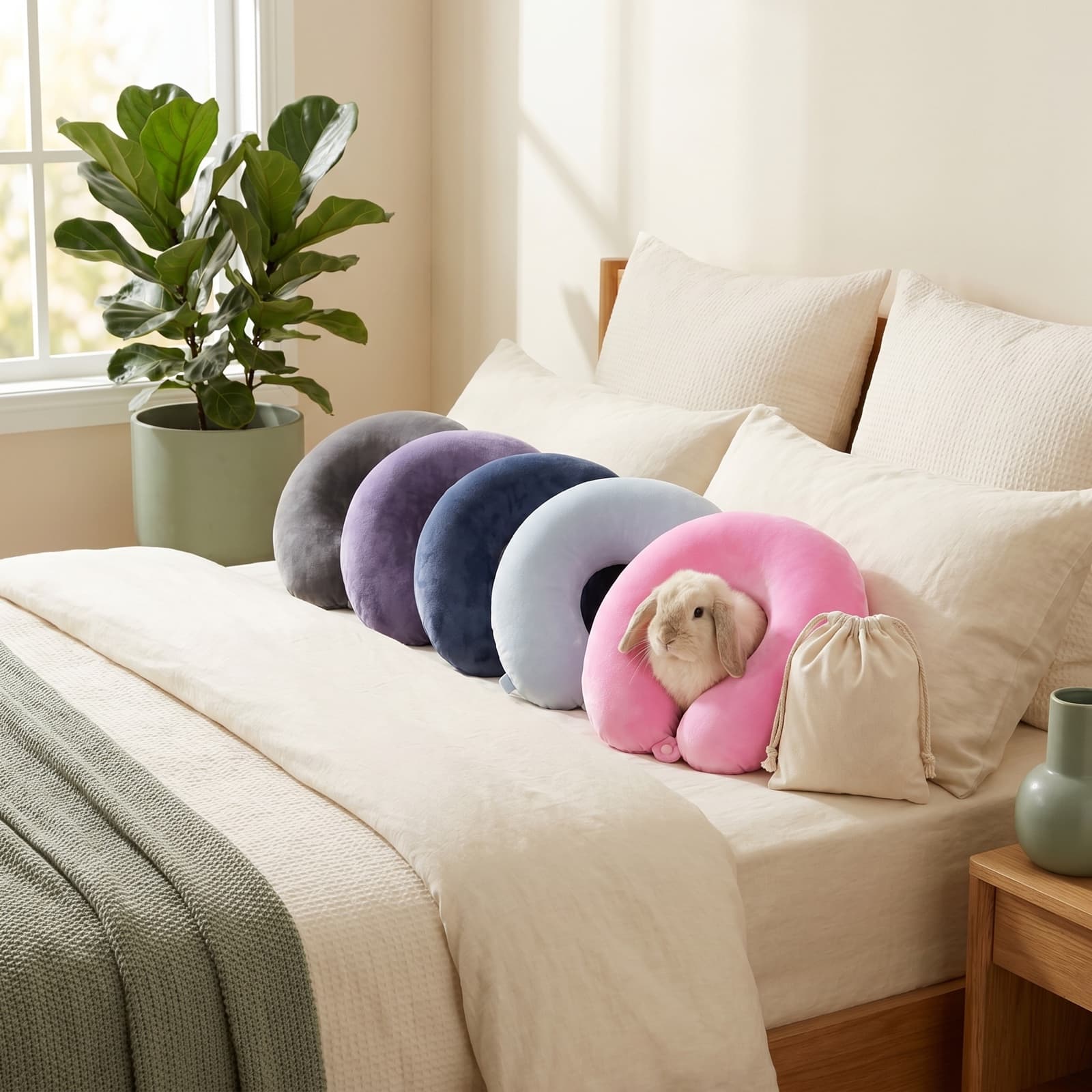 Travel Pillow — The colour range & travel case